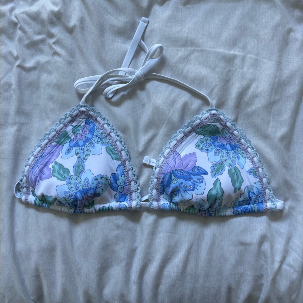 Floral Triangle Bikini Top